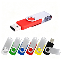 Flashdisk USB Putar Berlogo Kustom Logam 2.0 3.0 2GB 4GB 8GB 16GB 32GB 64GB 128GB 256GB Pendrive Memory Stick Grosir Murah