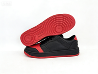 Zapatillas de Skate para Hombre, Color Negro y Rojo con Diseño de Grafiti, de Alta Calidad, Diseño de Lujo, Personalizables, Casuales