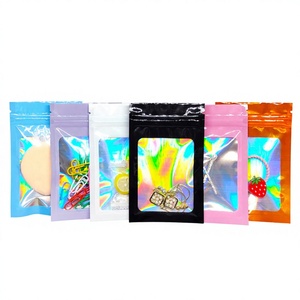OEM ODM Rainbow Film Plastic Bag Factory Wholesale Holographic Self Sealing Jewelry Bag Flash jewelry sealing bone bag 10x15cm - Product Image 1