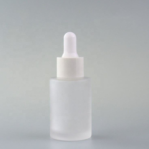 Flacon compte-gouttes cylindrique à épaule plate pour huiles essentielles, 30 ml et 20 ml, en verre dépoli, flacon échantillon cosmétique transparent LK01 Screen - Product Image 1