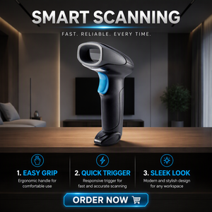 CCD Barcode-Scanner, Kabelgebundener Handscanner für QR-Code und <span class=keywords><strong>PDF</strong></span>-Barcode für Supermärkte und Lager - Product Image 1