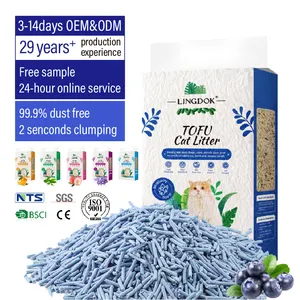 Tofu 100% Natural Materials Highly Absorbent Flushable Tofu Cat Sand Dust Free Fast Clumping Tofu Cat Litter With Fruit Scent