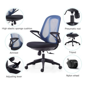 Chaise de bureau PC au design moderne, pivotante, avec fonction extensible - Product Image 5