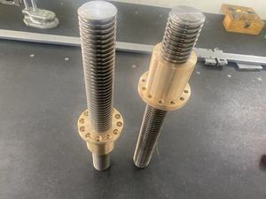 <strong>Trapezoidal</strong> Lead Screw &amp; Nut Set | TR40X6 | Stainless Steel / Brass | Linear Motion Utilization - Product Image 2