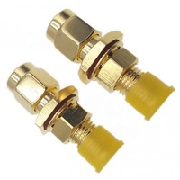 Adaptateur mâle à femelle étanche Sma à Sma plaqué connecteur mâle droit en laiton plaqué or ROHS N Type femelle à coaxial mâle