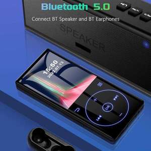 Lecteur MP3 avec écran tactile complet de 2,4 pouces, Bluetooth 5.0, haut-parleur intégré, radio FM et enregistreur vocal pour toutes les situations - Product Image 3