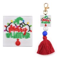 Perles focales en silicone de Noël en gros, perles focales en silicone bonhomme de neige pour la fabrication de stylos, perles focales sapin de Noël