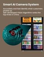 Réfrigérateur intelligent à double porte de grande capacité Intelligence artificielle Technologie visuelle Distributeurs automatiques Snacks Boissons Vente au détail SDK