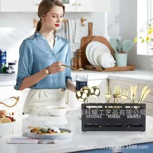 Wooden <b>Kitchen</b> Cutlery <b>Box</b> With Compartments For Chopsticks Spoon <b>Storage</b> Desktop Organizer Rectangle Standing Type - Product Image 1