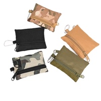 Porte-monnaie tactique camouflage, portefeuille à fermeture éclair pour cartes, pochette multifonctionnelle pour clés et cartes, accessoire d'alpinisme