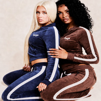Ensemble de survêtement en velours doux 2 pièces pour femme 2026 – Veste de survêtement respirante et ajustée en velours élastique pour femme