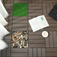 Dalles de terrasse en WPC (bois-plastique) à emboîtement, étanches, pour bricolage, allées, piscines, jardins extérieurs et entrepôts