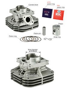 Piston xe máy 5BU/Y125Z, đường kính 53..75 mm, <span class=keywords><strong>125cc</strong></span>, phụ tùng đua, bộ lắp ráp động cơ, bộ xy-lanh dành cho YAMAHA - Product Image 6
