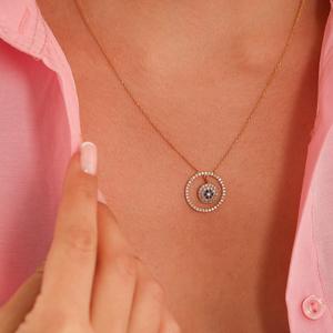 Collier en argent sterling 925 avec un œil dans un cercle - Product Image 3