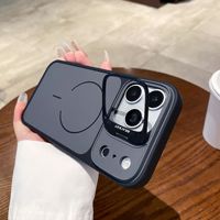 Étui magnétique de gros pour téléphone avec support d'objectif, coque de protection bicolore sensible à la peau pour Apple 15 Pro, iPhone 18 Pro Max, 17, 16