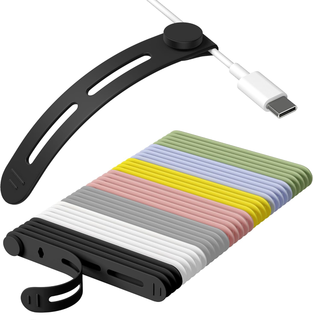 Reusable Multifunctional Adjustable Silicone Cable Organizer for Small Home Desk Appliances Wire Storage Charging Cable Ties