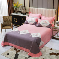 Style américain imprimé en 3D Nature 100% coton égyptien Drap plat Drap de lit Style uni pour hôtel