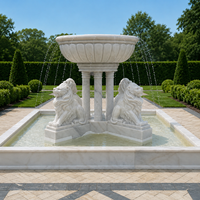 Fourniture de pierre raffinée conception de Lion moderne fontaine d'eau de jardin en plein air marbre