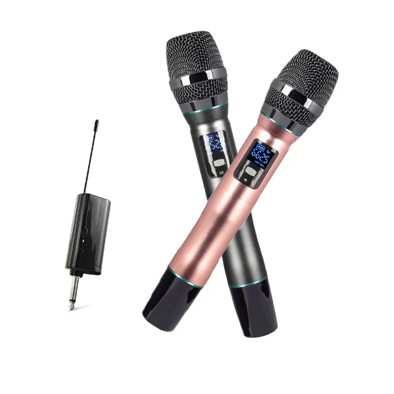 Yeni ürün şarj edilebilir yankı etkisi PC dinamik mikrofon için UHF FM evrensel kablosuz mikrofon