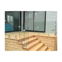 Système de balustrade en verre moderne avec fixation au sol en acier inoxydable pour balcon, piscine, escalier