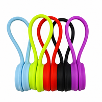 Pengatur Kabel Magnetik, Pembungkus Kabel Silikon yang Dapat Digunakan Kembali dan Penggulung Earphone untuk Headphone, Kabel Pengisi Daya USB, Perjalanan, dan Meja