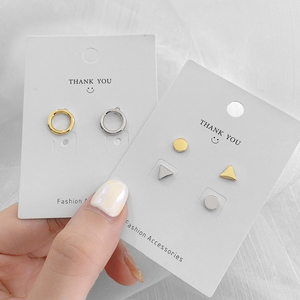 Korean Simple Design 18K Gold Plated Waterproof Hollow Round Stud <b>Earrings</b> for Women - Product Image 6