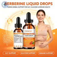 Compléments alimentaires OEM Berberine Hcl liquide 60 ml, gouttes de berbérine pour soutenir le système immunitaire, la digestion et la santé cardiaque