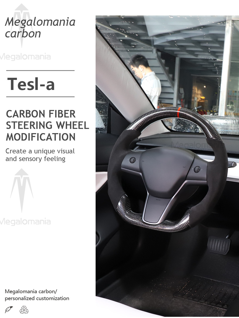 Full Leather Yok-e Steering Wheel For Tesla Model-3 Y X S 2017 2018 2019 2020 2021 2022 Custom Leather