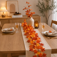 KEMIN Direct usine Nouveauté 2026 Guirlande de feuilles d'érable en soie artificielle 2m Décoration pour la Fête de la Récolte d'Automne Style Européen Dernière collection