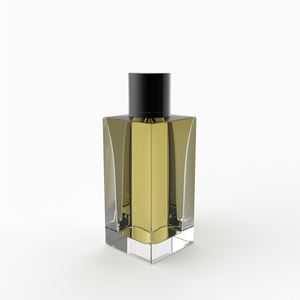 Botella de perfume de vidrio de proveedor italiano Delacroix 100 transparente con bomba de perfil bajo negro brillante Ideal para su perfume - Product Image 1