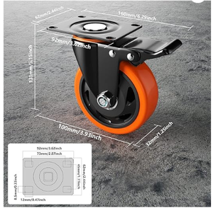 Roulettes robustes verrouillant la plaque supérieure pivotante industrielle meubles et chariot d'établi roulettes de 4 pouces - Product Image 6