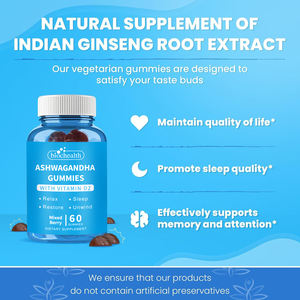 メーカー自社ブランドAshwagandha Gummiesビタミン<span class=keywords><strong>D</strong></span>サプリメントシーモス & ブラックシードオイルフォーミュラ、ストレスリリーフ & スリープエイド - Product Image 4