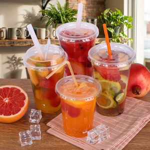 Vasos Desechables Transparentes de Plástico PP para Bebidas, Vasos Transparentes para Llevar, Vasos para Fiestas para Bebidas Frías - Product Image 1