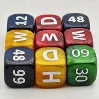 Ensemble de dés alphabétiques de luxe personnalisés en acrylique et résine, multicolores marbrés, pour jeux de table classiques et divertissants, design unique