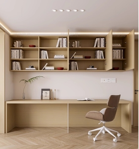 Hiện đại treo tường nổi nghiên cứu máy tính bảng bàn với kệ lưu trữ cho văn phòng nhà - Product Image 4