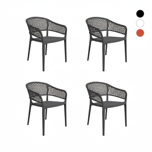 Set di 4 Sedie Saona in Plastica Riciclata, Stile Moderno e Confortevole, Arredamento da Giardino - Product Image 2