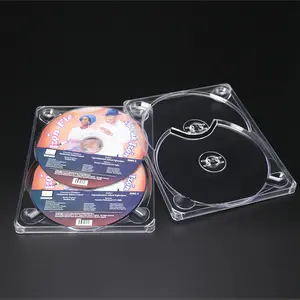 cas dvd disque Suppliers-Boîtier de rangement en plastique pour CD Digi, 32 pouces, plateau Portable pour 2 disques, Transparent, pour lecteur multi-cd, DVD