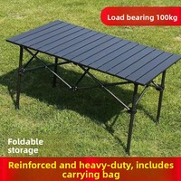 Table de camping pliable ultralégère à hauteur réglable avec poche en filet, table de pique-nique et barbecue portable avec filet de rangement