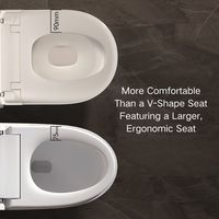 YIDA Bidet intelligent mural avec siège chauffant, capteur radar, chasse automatique, double chasse, lavage arrière, veilleuse, S-trap et P-trap inclus