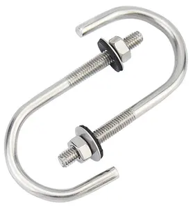 Hook Bolt M5 M6 Stainless Steel 304 J Roofing Hook Bolt With Hex Nut Rubber Washer