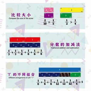 Juego de 102 Piezas de Barras Magnéticas para la Escuela Primaria, Material Didáctico, Fichas Magnéticas de Fracciones, Círculos de Fracciones - Product Image 5