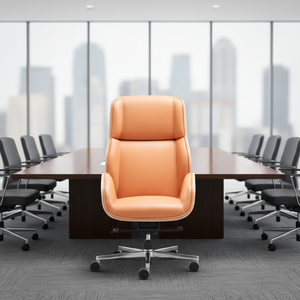 Silla de Oficina Ejecutiva Ergonómica Reclinable Ajustable de Diseño Moderno Suoni, Respaldo Alto de Cuero con Base de Aluminio - Product Image 4