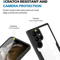 Protection d'écran transparente 360° 2-en-1 en PET et coque arrière en TPU+PC pour Samsung A16 A36 A56 S23 S24 S25 S26 Ultra