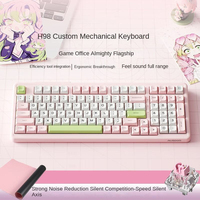 Clavier mécanique 101 touches, tri-mode, silencieux, à montage Gasket, avec écran tactile, à commutation à chaud, et amortissement du son multicouche