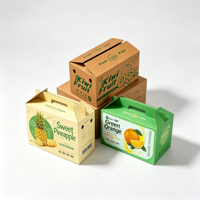 Biologisch afbreekbare, recyclebare exportkwaliteit bananendoos met aangepaste logo-druk, kartonnen doos voor bananen