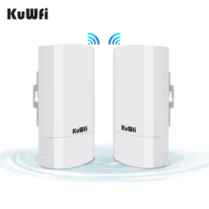 KuWFi PTP wi-fi 300Mbps, penerima jembatan ethernet nirkabel multi titik internet poe untuk ekstensi wifi 1-2km