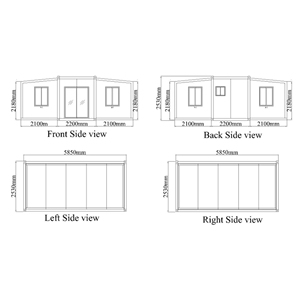 Cabin chim thép mở rộng mô-đun container nhà phẳng gói có thể gập lại đúc sẵn thiết kế hiện đại cài đặt nhanh - Product Image 4