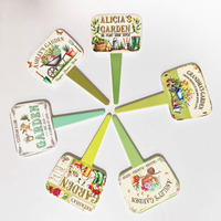 Vente en gros usine : Piquets de jardin en céramique personnalisables avec nom, marqueurs de plantes imprimés en 3D style vintage, étiquettes décoratives pour pots de fleurs