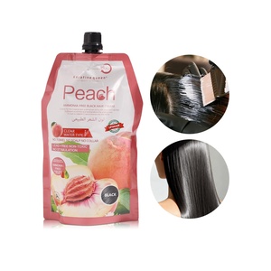 Tinte Permanente para el Cabello sin Amoníaco con Extracto de Durazno, Color Negro de Larga Duración - Product Image 1