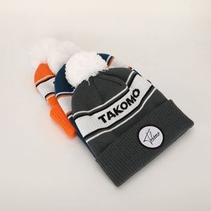Gorro de Punto Acrílico Bordado Unisex de Estilo Moderno, Gorro de Invierno Cálido para Esquí, Deportes al Aire Libre, Gorra Informal - Product Image 3
